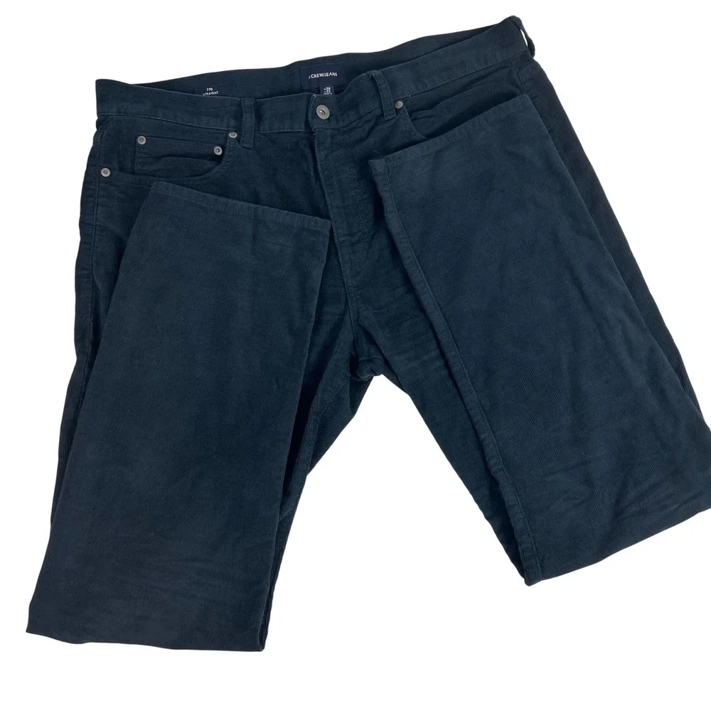 J.Crew 770‎ Straight Fit Blue Corduroy Pants Mens W38 L32 Jeans Casual $168